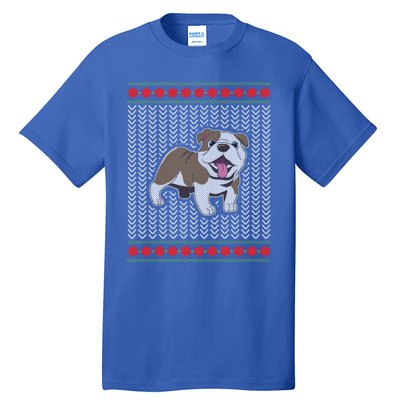 Cute Bulldog Ugly Christmas Funny Gift Design Tall T-Shirt