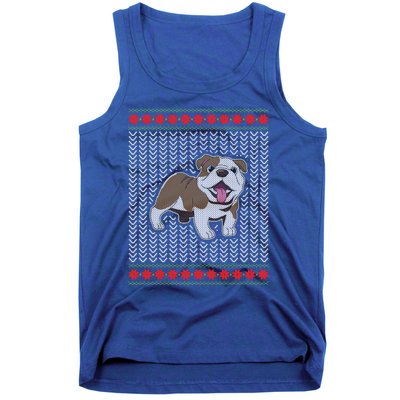 Cute Bulldog Ugly Christmas Funny Gift Design Tank Top