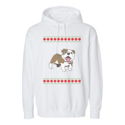 Cute Bulldog Ugly Christmas Funny Gift Design Garment-Dyed Fleece Hoodie