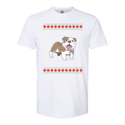 Cute Bulldog Ugly Christmas Funny Gift Design Softstyle CVC T-Shirt