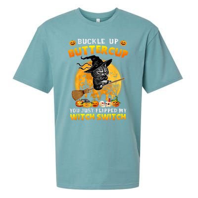 Cat Buckle Up Buttercup You Just Flipped My Witch Switch Sueded Cloud Jersey T-Shirt