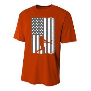 Cool Baseball Usa Player Us American Flag Meaningful Gift Performance Sprint T-Shirt