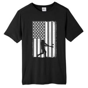 Cool Baseball Usa Player Us American Flag Meaningful Gift Tall Fusion ChromaSoft Performance T-Shirt