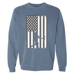 Cool Baseball Usa Player Us American Flag Meaningful Gift Garment-Dyed Sweatshirt