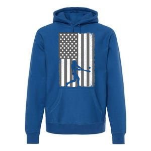 Cool Baseball Usa Player Us American Flag Meaningful Gift Premium Hoodie