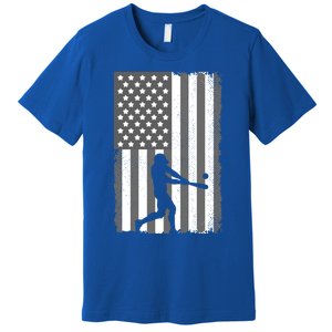 Cool Baseball Usa Player Us American Flag Meaningful Gift Premium T-Shirt