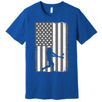 Cool Baseball Usa Player Us American Flag Meaningful Gift Premium T-Shirt