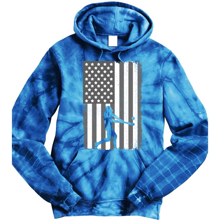 Cool Baseball Usa Player Us American Flag Meaningful Gift Tie Dye Hoodie