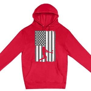 Cool Baseball Usa Player Us American Flag Meaningful Gift Premium Pullover Hoodie