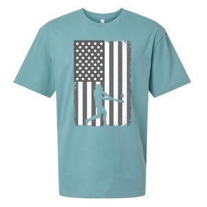 Cool Baseball Usa Player Us American Flag Meaningful Gift Sueded Cloud Jersey T-Shirt