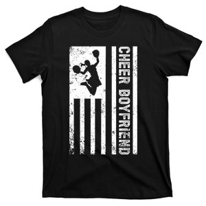 Cheer Boyfriend Us Flag Boyfriend Of A Cheerleader Boyfriend Gift T-Shirt