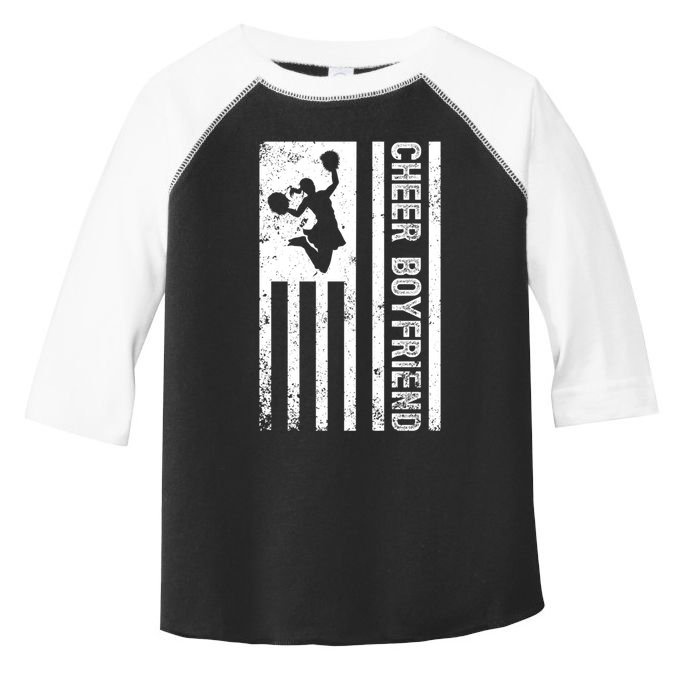 Cheer Boyfriend Us Flag Boyfriend Of A Cheerleader Boyfriend Gift Toddler Fine Jersey T-Shirt