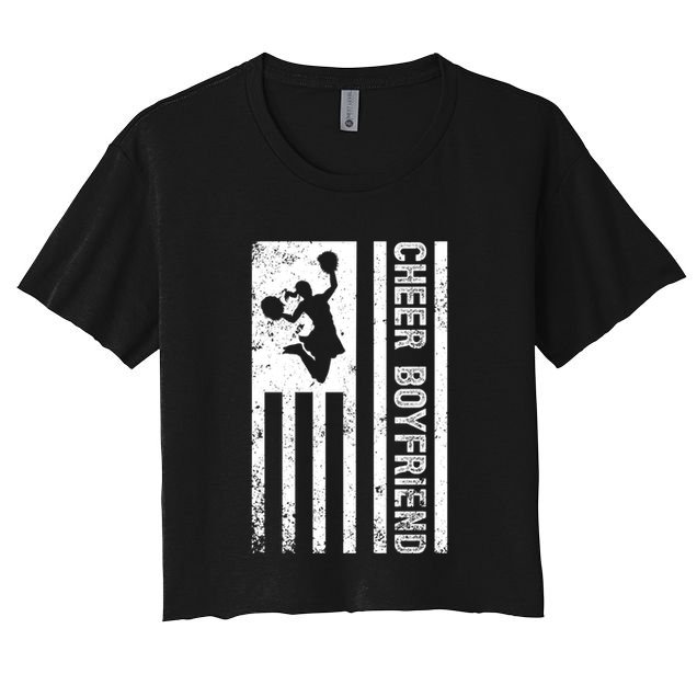 Cheer Boyfriend Us Flag Boyfriend Of A Cheerleader Boyfriend Gift Crop Top