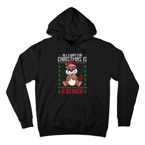 Christmas Beaver Ugly Xmas Sweater Christmas Beavers Lover Hoodie