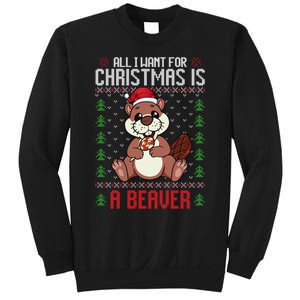 Christmas Beaver Ugly Xmas Sweater Christmas Beavers Lover Sweatshirt