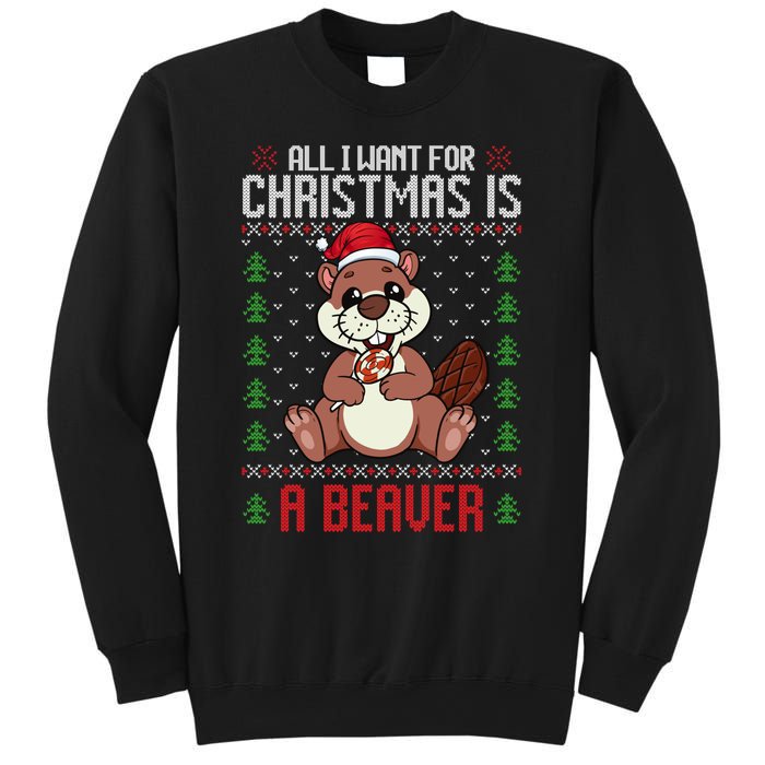 Christmas Beaver Ugly Xmas Sweater Christmas Beavers Lover Sweatshirt