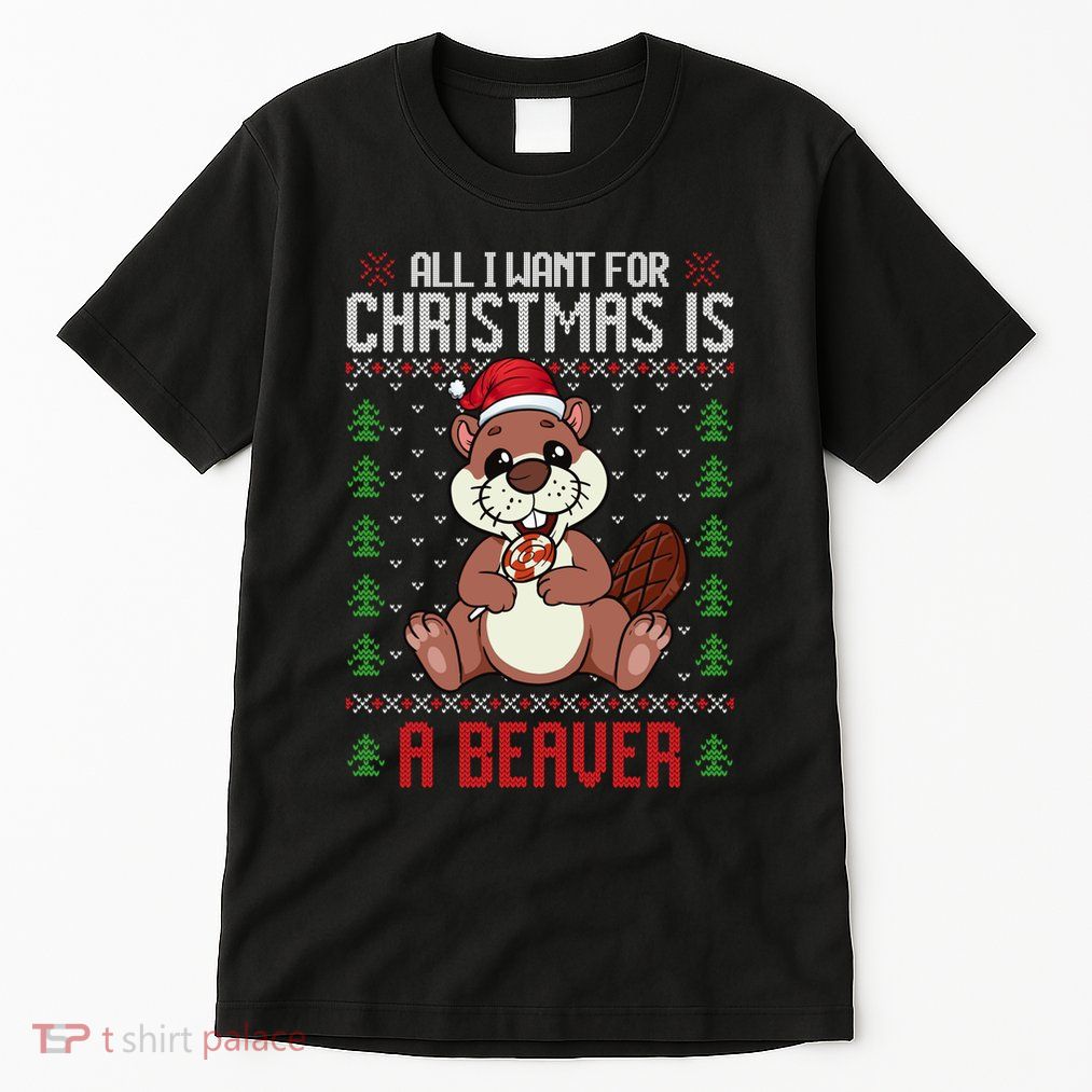 Christmas Beaver Ugly Xmas Sweater Christmas Beavers Lover Tall T-Shirt