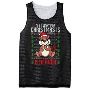 Christmas Beaver Ugly Xmas Sweater Christmas Beavers Lover Mesh Reversible Basketball Jersey Tank