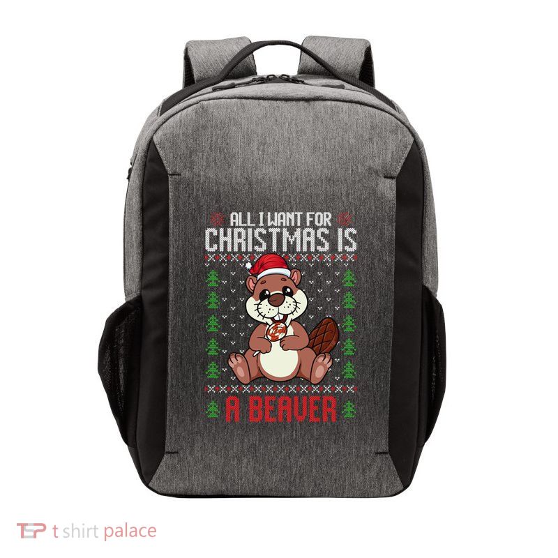 Christmas Beaver Ugly Xmas Sweater Christmas Beavers Lover Vector Backpack