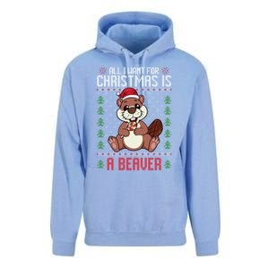 Christmas Beaver Ugly Xmas Sweater Christmas Beavers Lover Unisex Surf Hoodie