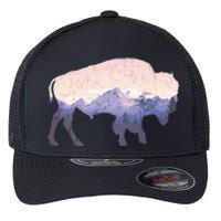 Cool Buffelo Used Look I Background Mountains Flexfit Unipanel Trucker Cap