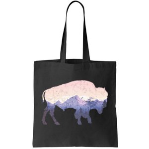 Cool Buffelo Used Look I Background Mountains Tote Bag