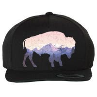 Cool Buffelo Used Look I Background Mountains Wool Snapback Cap