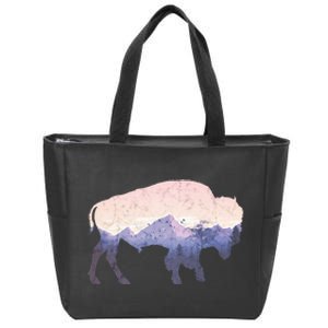 Cool Buffelo Used Look I Background Mountains Zip Tote Bag