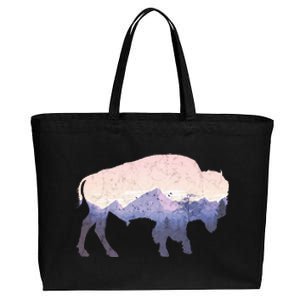 Cool Buffelo Used Look I Background Mountains Cotton Canvas Jumbo Tote