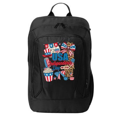 Coquette Bow USA 4th Of July American Flag Independence Day City Backpack