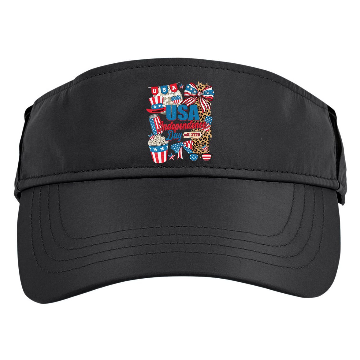Coquette Bow USA 4th Of July American Flag Independence Day Adult Drive Performance Visor