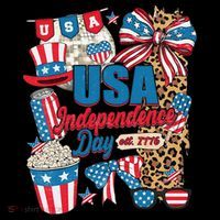 Coquette Bow USA 4th Of July American Flag Independence Day Drawstring Bag