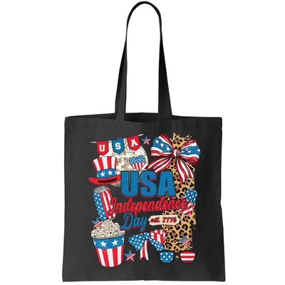 Coquette Bow USA 4th Of July American Flag Independence Day Bag