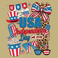 Coquette Bow USA 4th Of July American Flag Independence Day Cooling Performance Crew T-Shirt