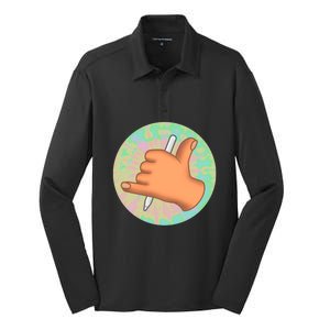 Crafted By Vin Icon Silk Touch Performance Long Sleeve Polo