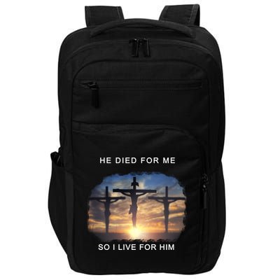 Christian Bible Verse Jesus Died For Me Impact Tech Backpack