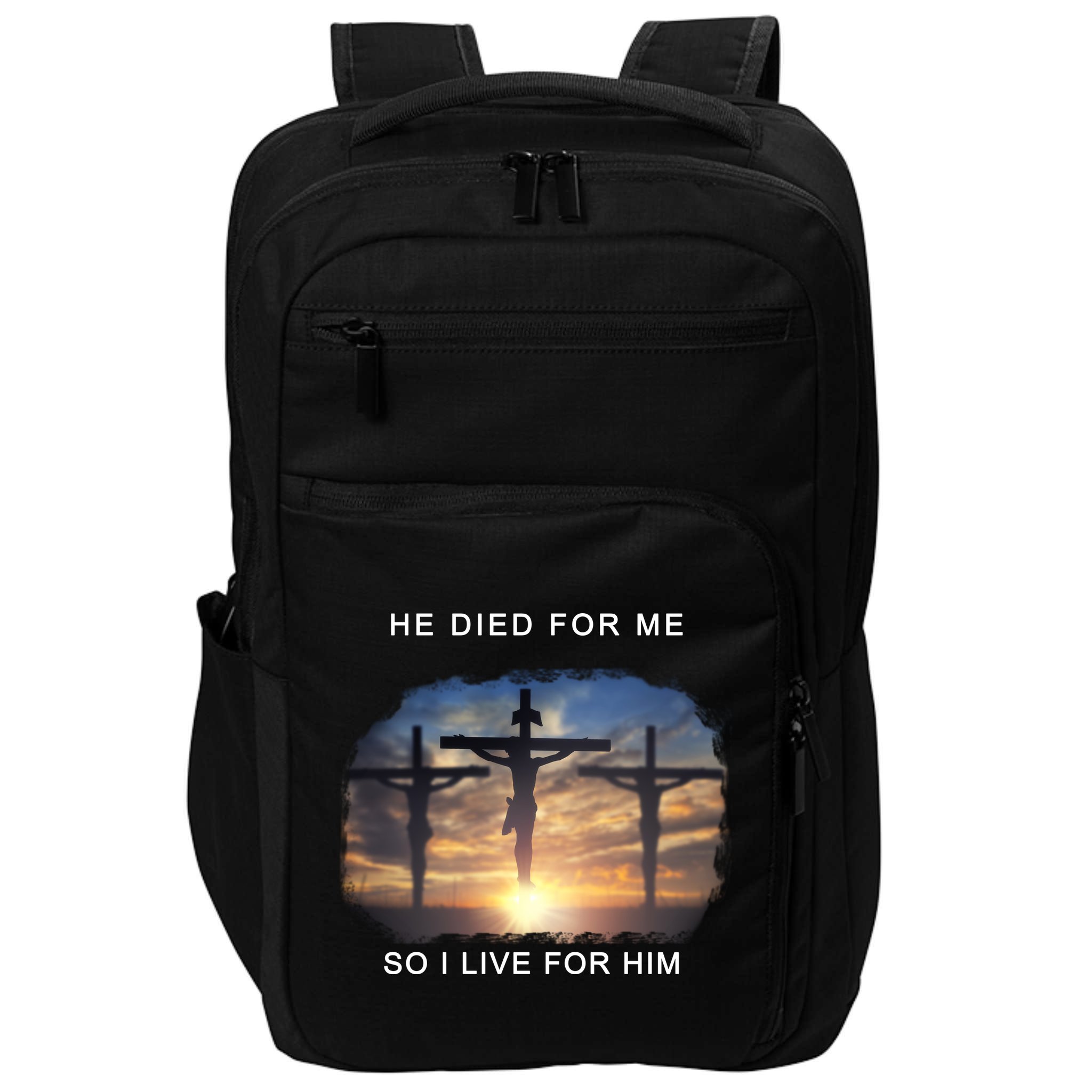 Christian Bible Verse Jesus Died For Me Impact Tech Backpack
