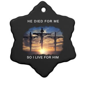 Christian Bible Verse Jesus Died For Me Ceramic Star Ornament