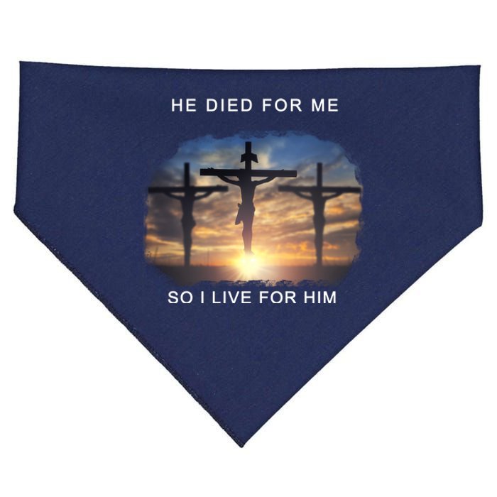 Christian Bible Verse Jesus Died For Me USA-Made Doggie Bandana