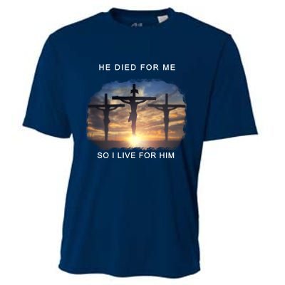 Christian Bible Verse Jesus Died For Me Cooling Performance Crew T-Shirt