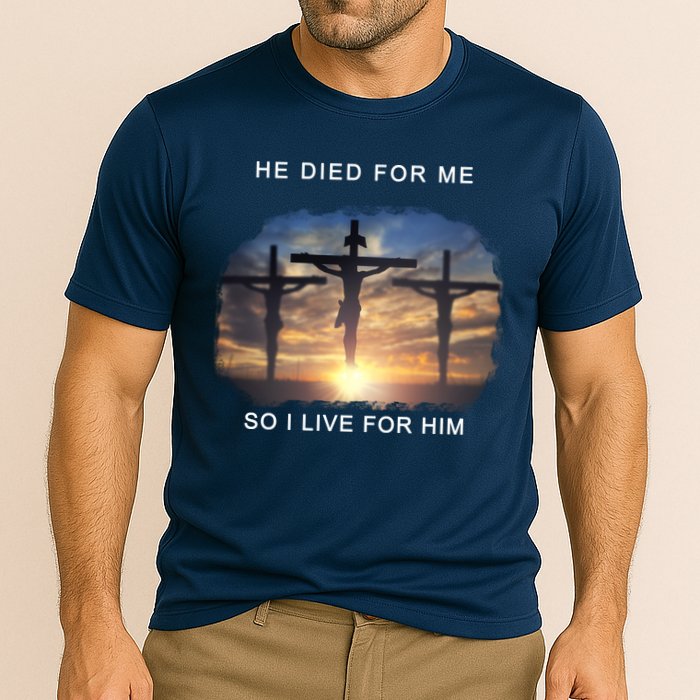 Christian Bible Verse Jesus Died For Me Cooling Performance Crew T-Shirt