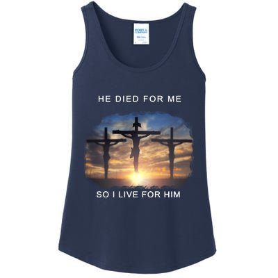 Christian Bible Verse Jesus Died For Me Ladies Essential Tank