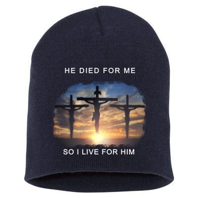 Christian Bible Verse Jesus Died For Me Short Acrylic Beanie