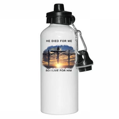 Christian Bible Verse Jesus Died For Me Aluminum Water Bottle 