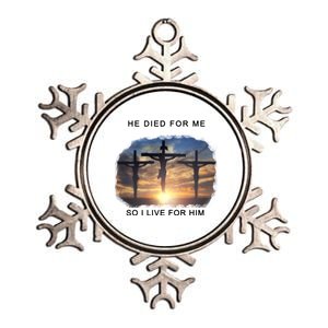 Christian Bible Verse Jesus Died For Me Metallic Star Ornament