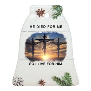 Christian Bible Verse Jesus Died For Me Ceramic Bell Ornament