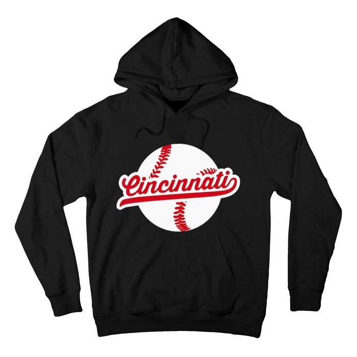 Cincinnati Baseball Vintage Ohio Pride Love City Red Hoodie