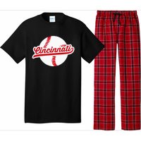 Cincinnati Baseball Vintage Ohio Pride Love City Red Pajama Set