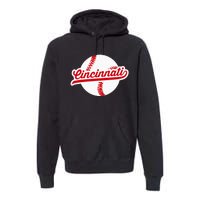 Cincinnati Baseball Vintage Ohio Pride Love City Red Premium Hoodie