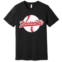 Cincinnati Baseball Vintage Ohio Pride Love City Red Premium T-Shirt